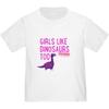 CafePress Flickor Gillar Också Dinosaurier RAWRRHH T-shirt Söt Grafisk T-shirt för Småbarn, 100% Bomull