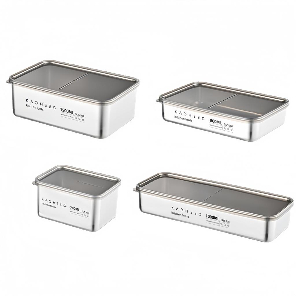 Stainless Steel Storage Box Refrigerator Food Container Large Capacity With Lid Stainless Steel Food Storage Containers Refriger