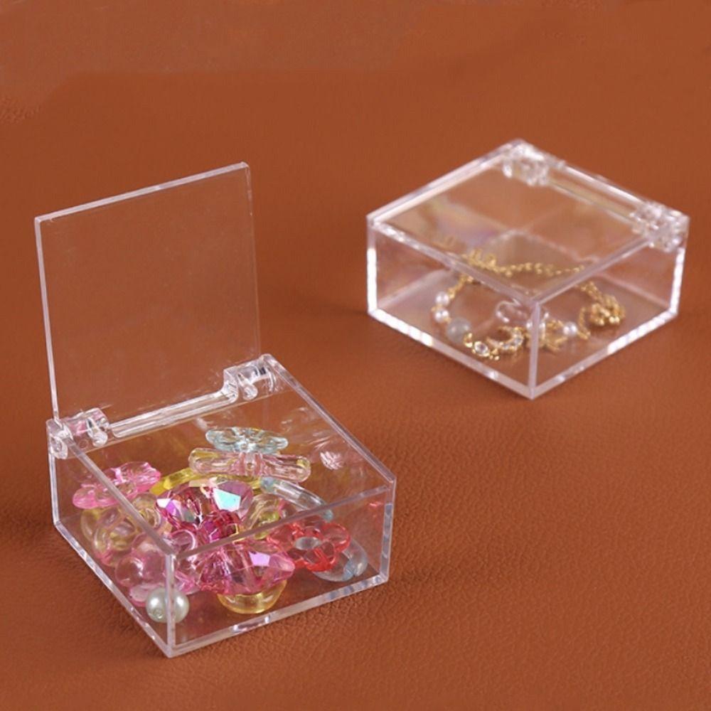 With Cover Plastic Box Multi Size Jewelry Cosmetics Storage New Dust Cover  Home