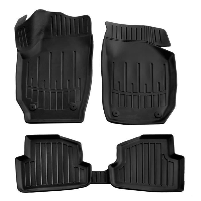 Tapis De Sol En Caoutchouc Premium - SCOUTT - Skoda Fabia II 2007-2014 - 3D Design - Résistant - Flexible