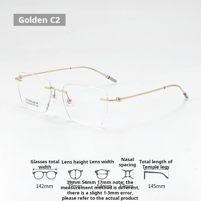 Lzabella Titanium Rectangular rimless Eyeglasses Frame Simple And Stylish Men and Women Lightweight Frameless Glasses 1603