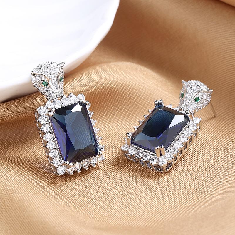 

Женские серьги Lindon из медного сплава с цирконием, серьги-капли для женщин, подарки для свадебной вечеринки синий