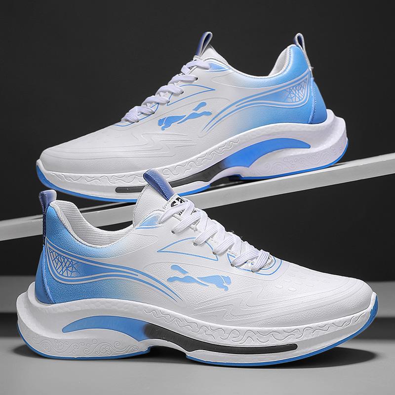 

Men s running shoes leather sports shoes trend platform casual versatile student travel shoes 2025 spring new dad shoes 44