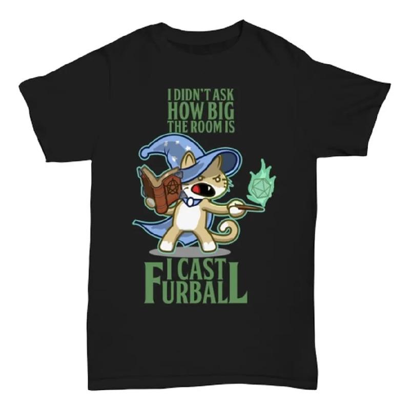 Camisa Dnd. Cat Wizard, Eu Lancei Furball Funny Meme. Dungeo S разноцветный