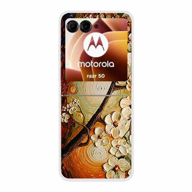 For Motorola Razr 50 Ultra Case Plastic Hard Painted Cartoon Transparent Back Cover Case for Motorola Razr 50 5G Hard PC Case 50