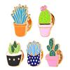 Cactus Potted Plant Enamel Women Shirt Suit Brooch Collar Pin Emblem