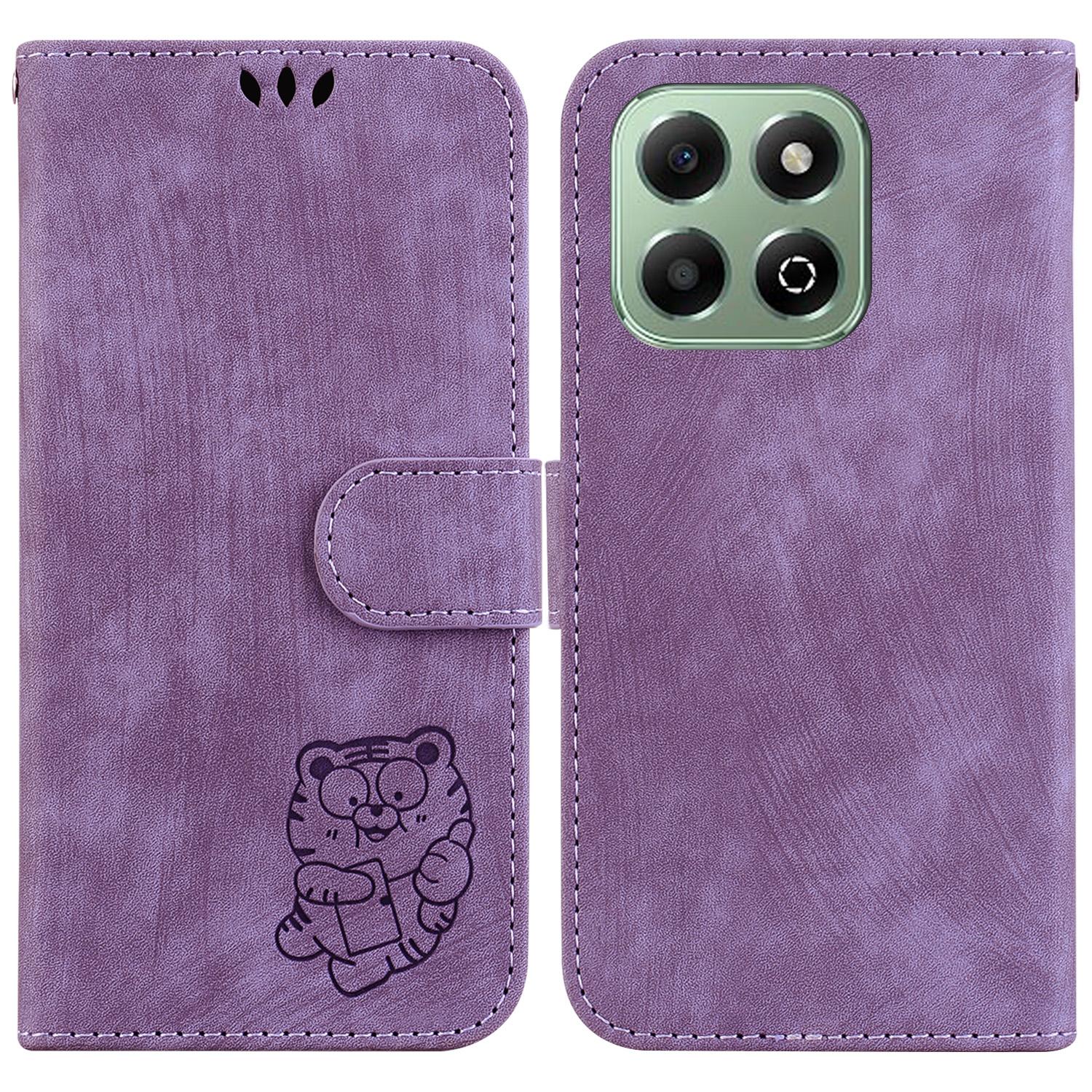 

For Honor X6b 4G Wallet Phone Case Tiger Imprint Shockproof Leather Cover B