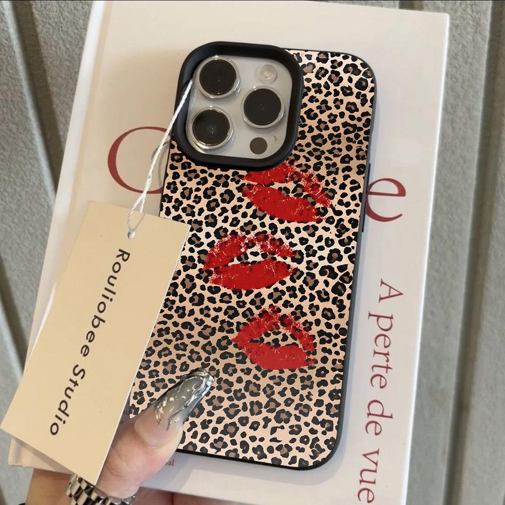 

HOT Luxury Leopard Lip Wine Glass Lichee leather pattern Phone Case For Samsung S26 S25 S24 S23 S22 S21 S20 Plus FE Ultra 4G 5G Samsung S23 Plus 5G