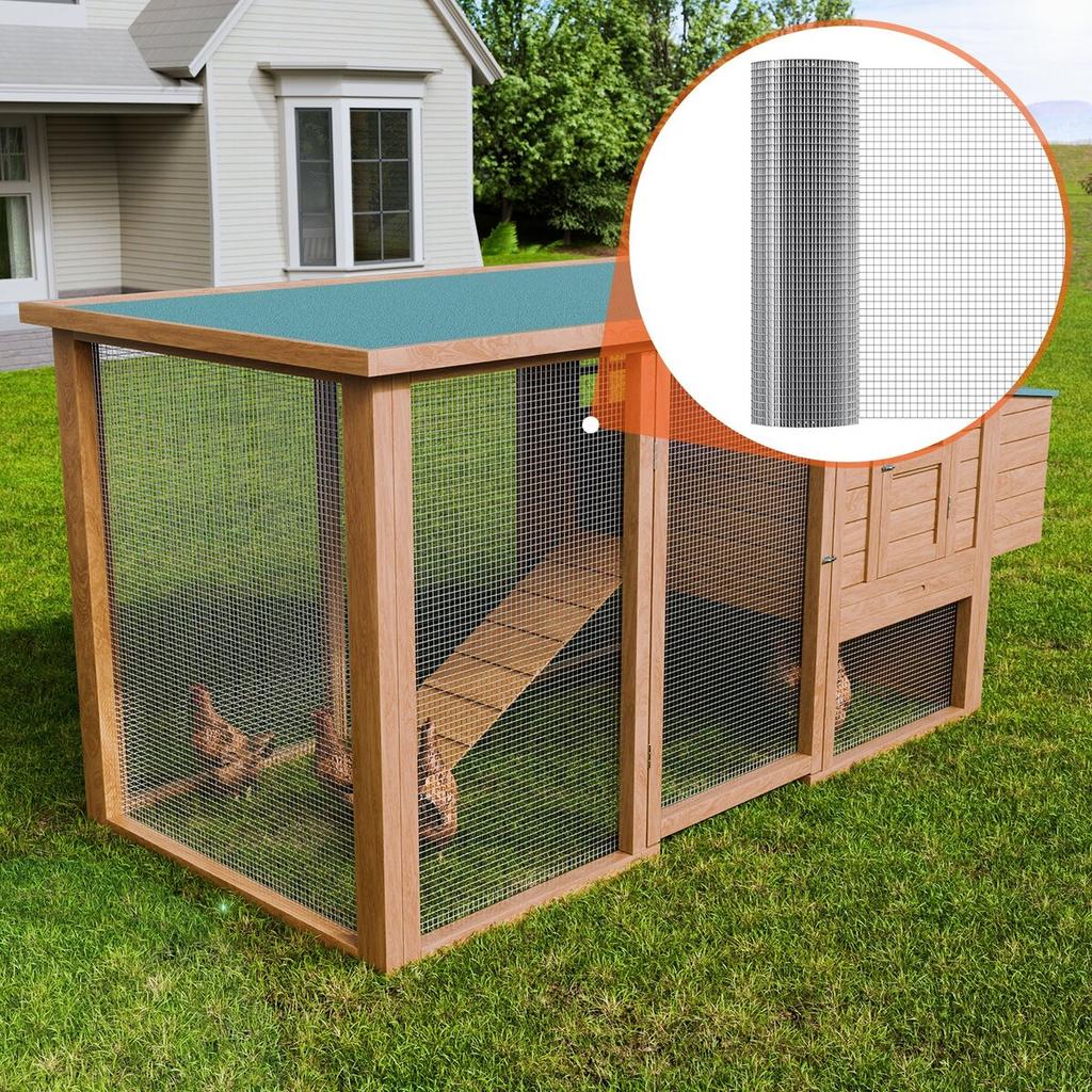Hardware Cloth, 1/2 inch 24in x 50 ft 19 Gauge, Hot Dipped Galvanized Wire Mesh Roll, Chicken Wire Fencing, Wire Mesh for Rabbit Cages, Garden, Small