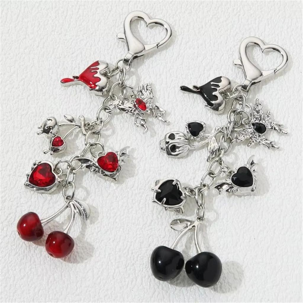 Lovely Bowknot Schoolbag Pendant Keychain Bowknot Chic Sweet Heart Cartoon Charm for Boys Girls Collectible Art
