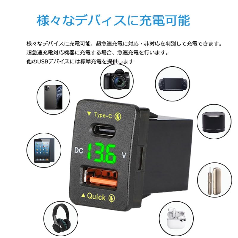 IDVAN Compatible with Toyota Vehicles, USB Port, USB Extension Kit, USB Power Supply Expansion,