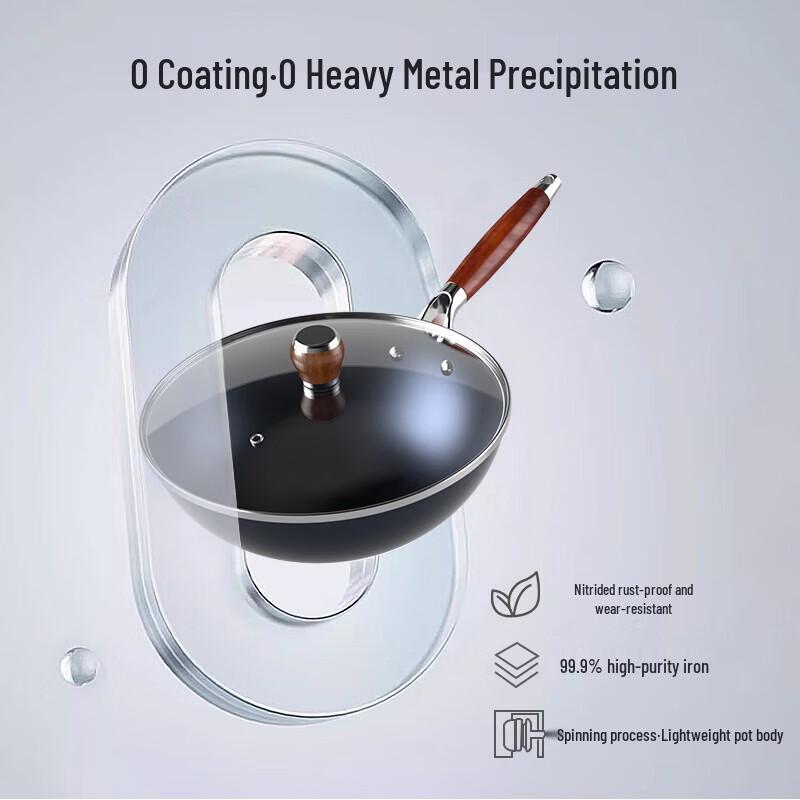 Sint TC30 Deep Nitrogen High Purity Iron Wok, 30cm