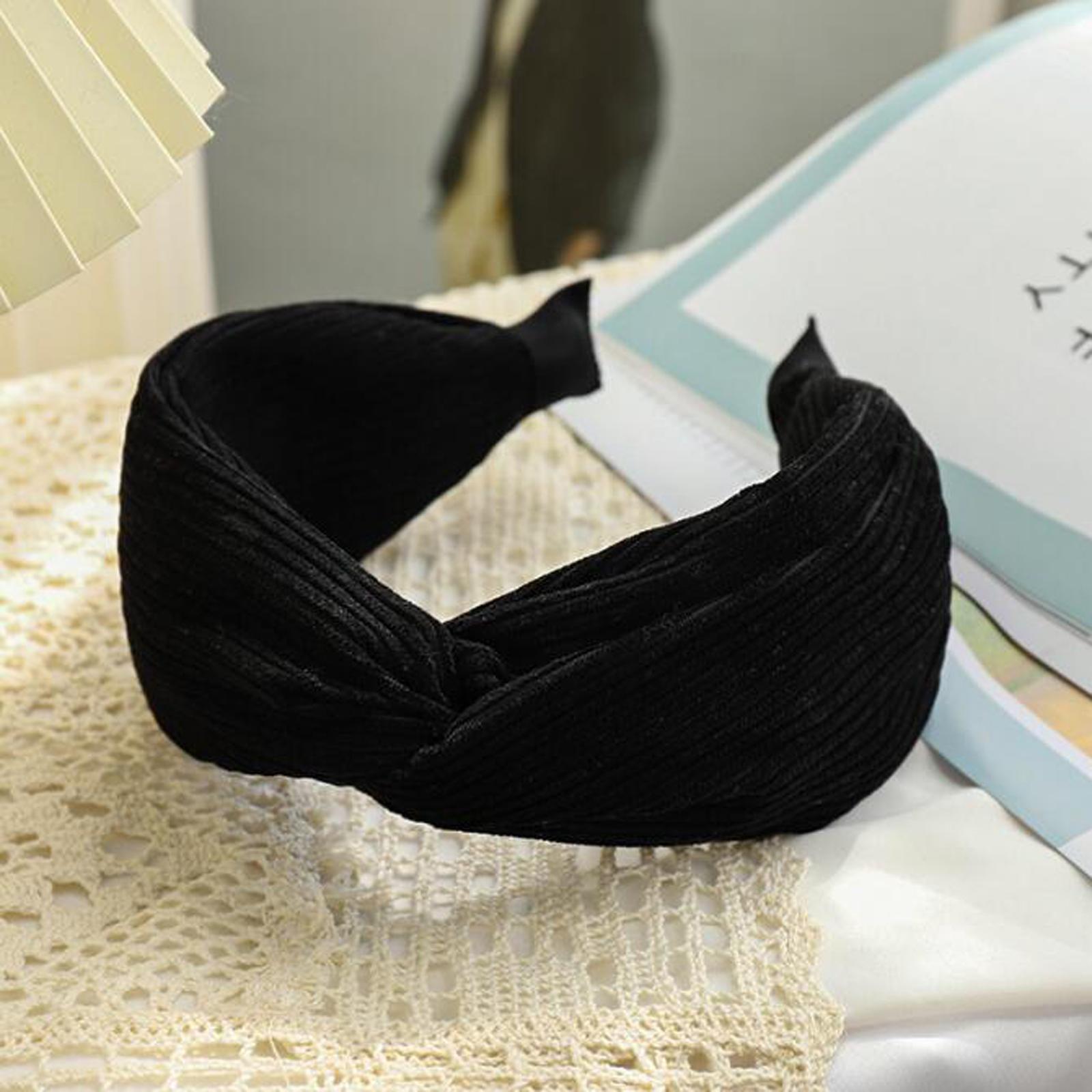 

PROLY Новая Мода Женская Повязка на Голову Осень Зима Теплая Вельветовая Ткань Ободок для Волос Широкая Сторона Перекрещенный Узел Аксессуары для Волос