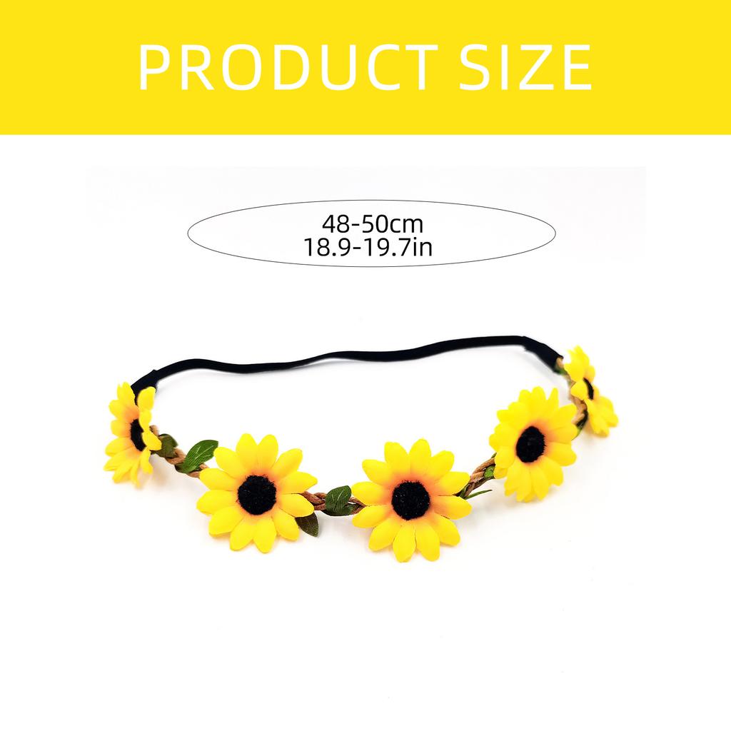 Unique Floral Wreath Daisy Hair Accessories Elastic Flower Headband Headwear For Festivals And Weddings Halloween Party