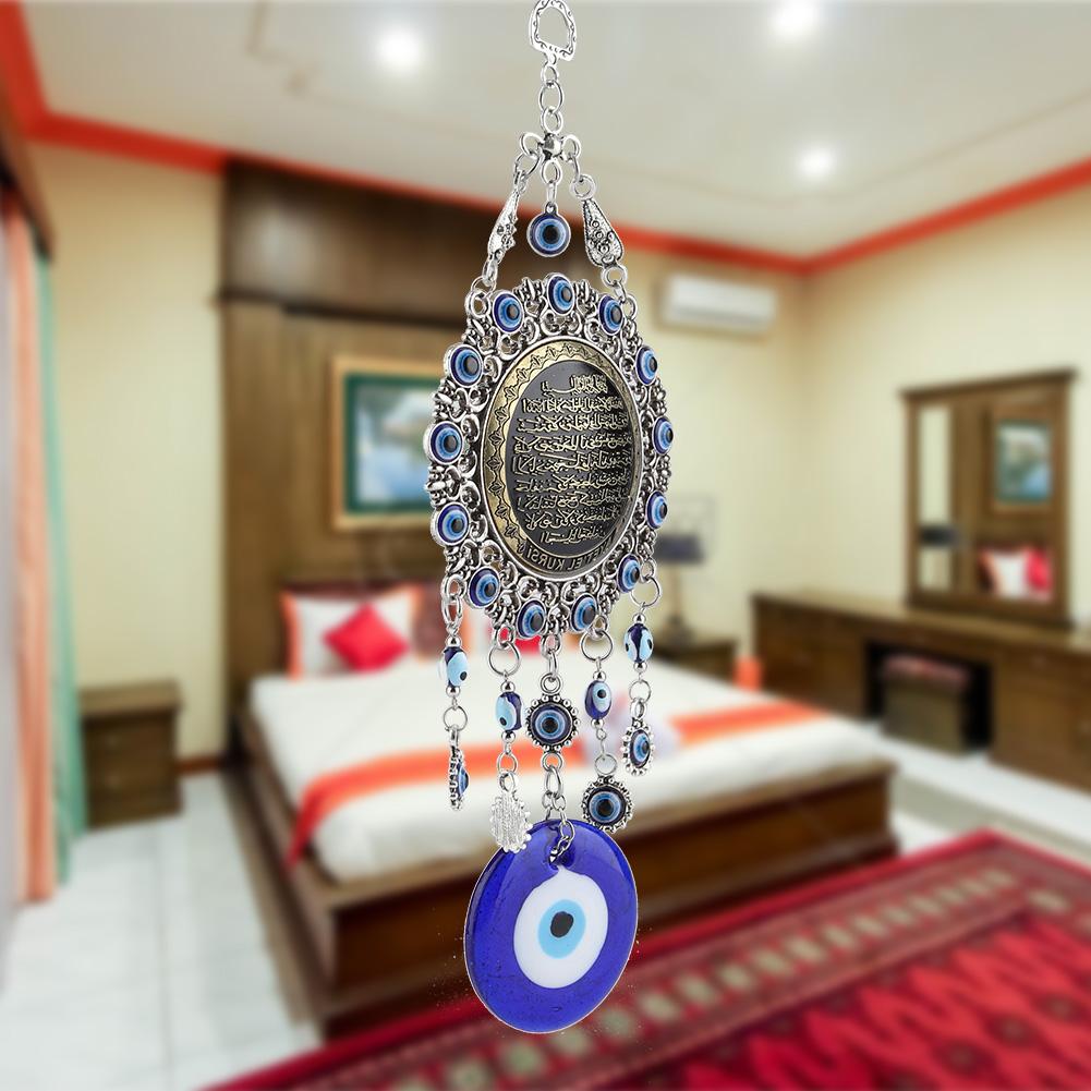 Islamic Blue Evil Eye Blessing Amulet Wall Vising Home Decor Protector Muslim