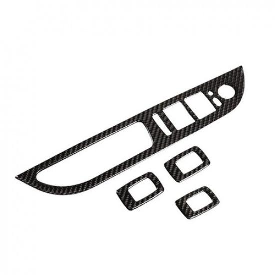 Carbon Fiber Window Lift Switch Button Panel Trim For BMW 5 Series E60 E61 04-10