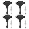 4Pcs Ignition Coil & Spark Plugs For Nissan Altima Sentra Rogue Infiniti Q70 M56
