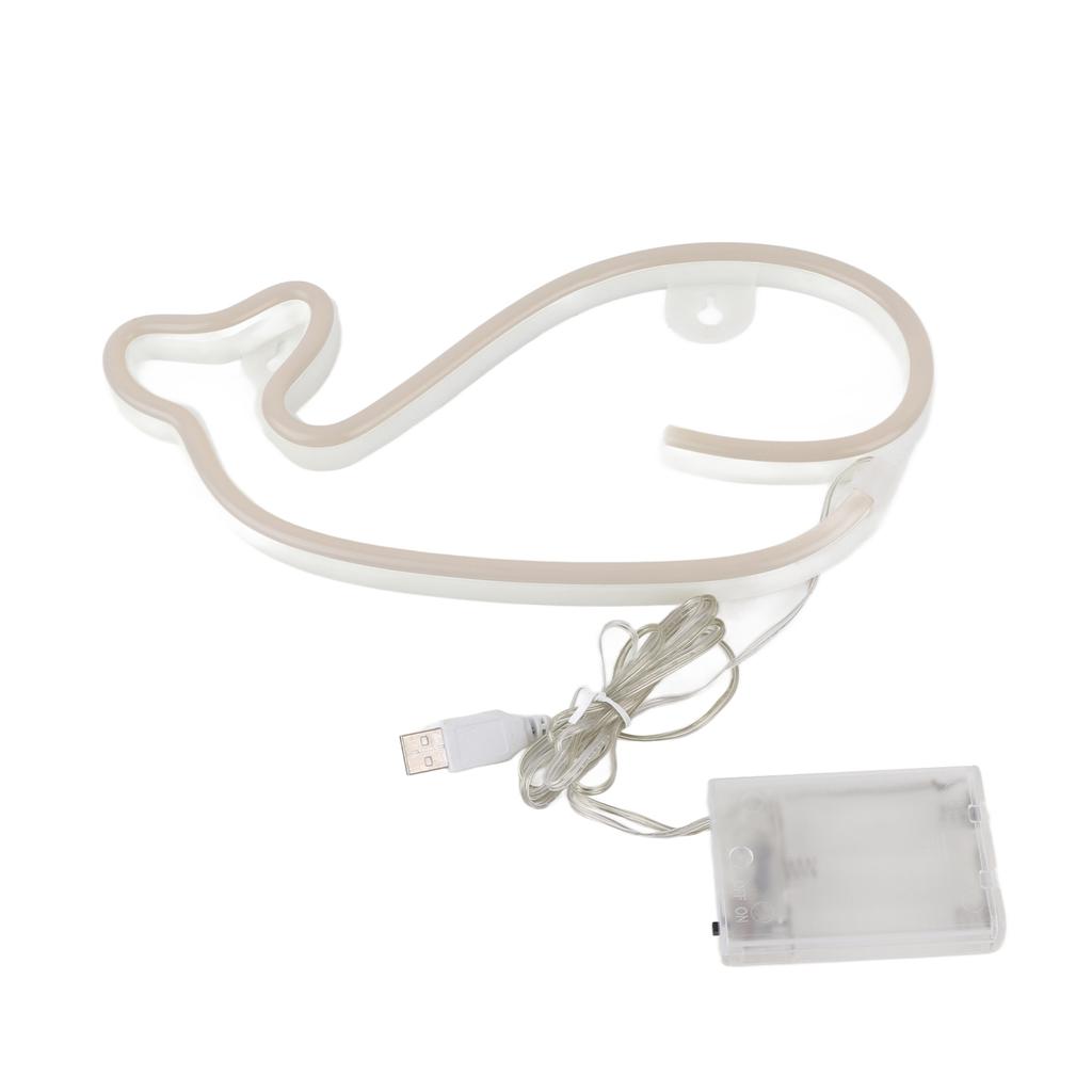 Whale Neon Sign Battery Operated USB Powered LED Neon Light for Party Home Decoration