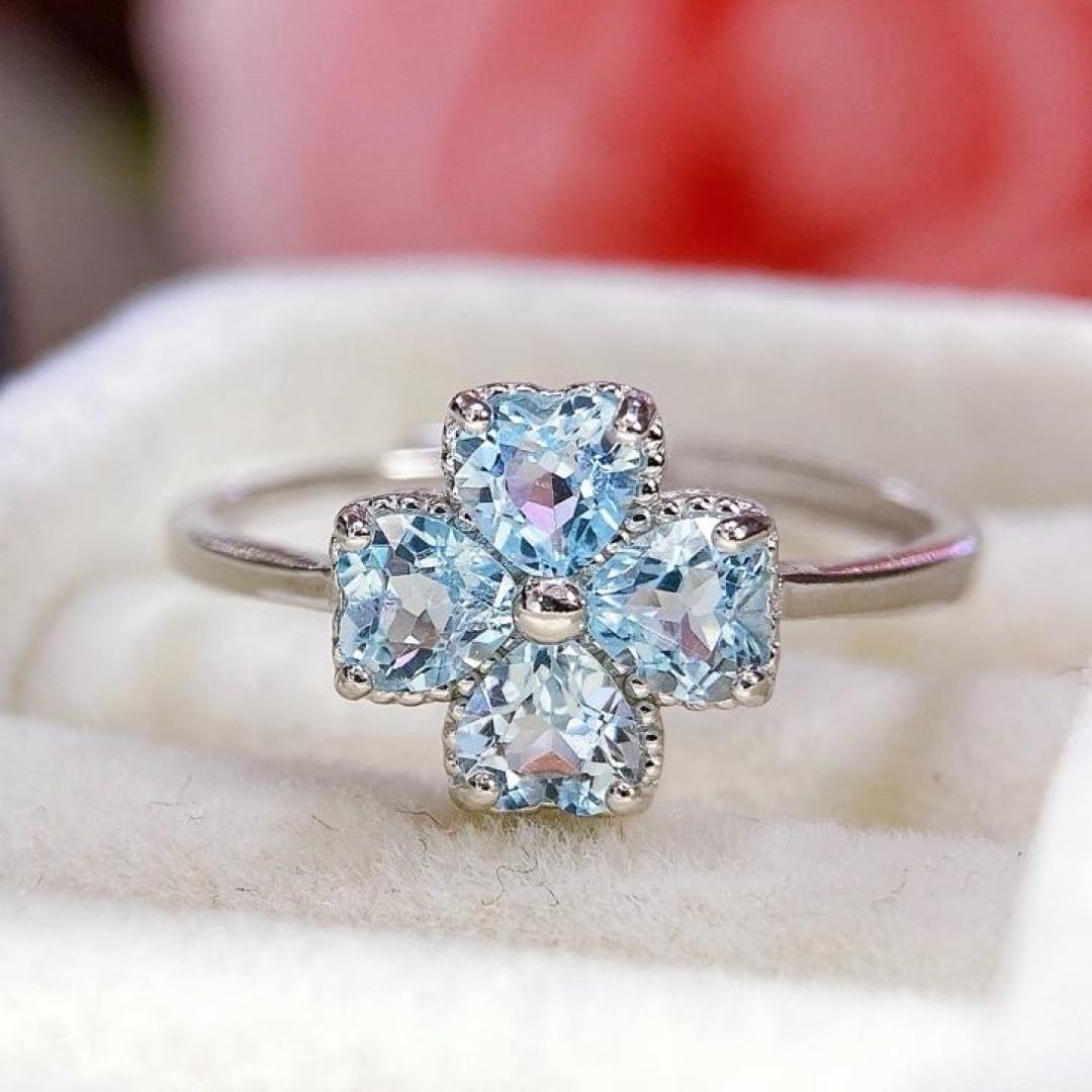 2025 Natural Blue Topaz & Full Diamond Ring in S925 Silver - Simple Design Women s Jewelry Adjustable Opening