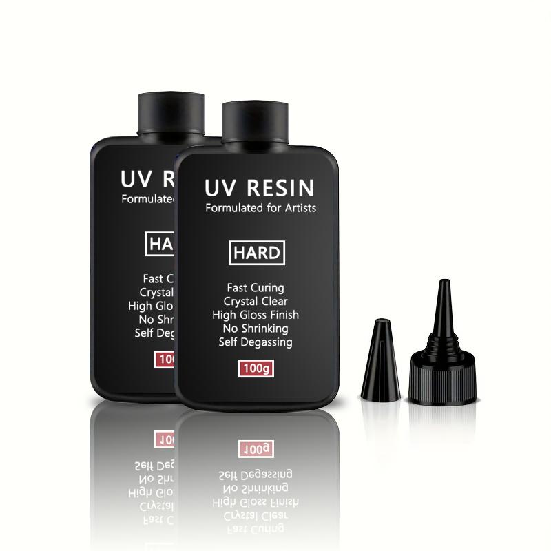 Crystal Clear Hard UV Resin Upgraded Formula Ultraviolet Fast Curing Resin for Jewelry Making, Hard Transparent Solar Cure Resin