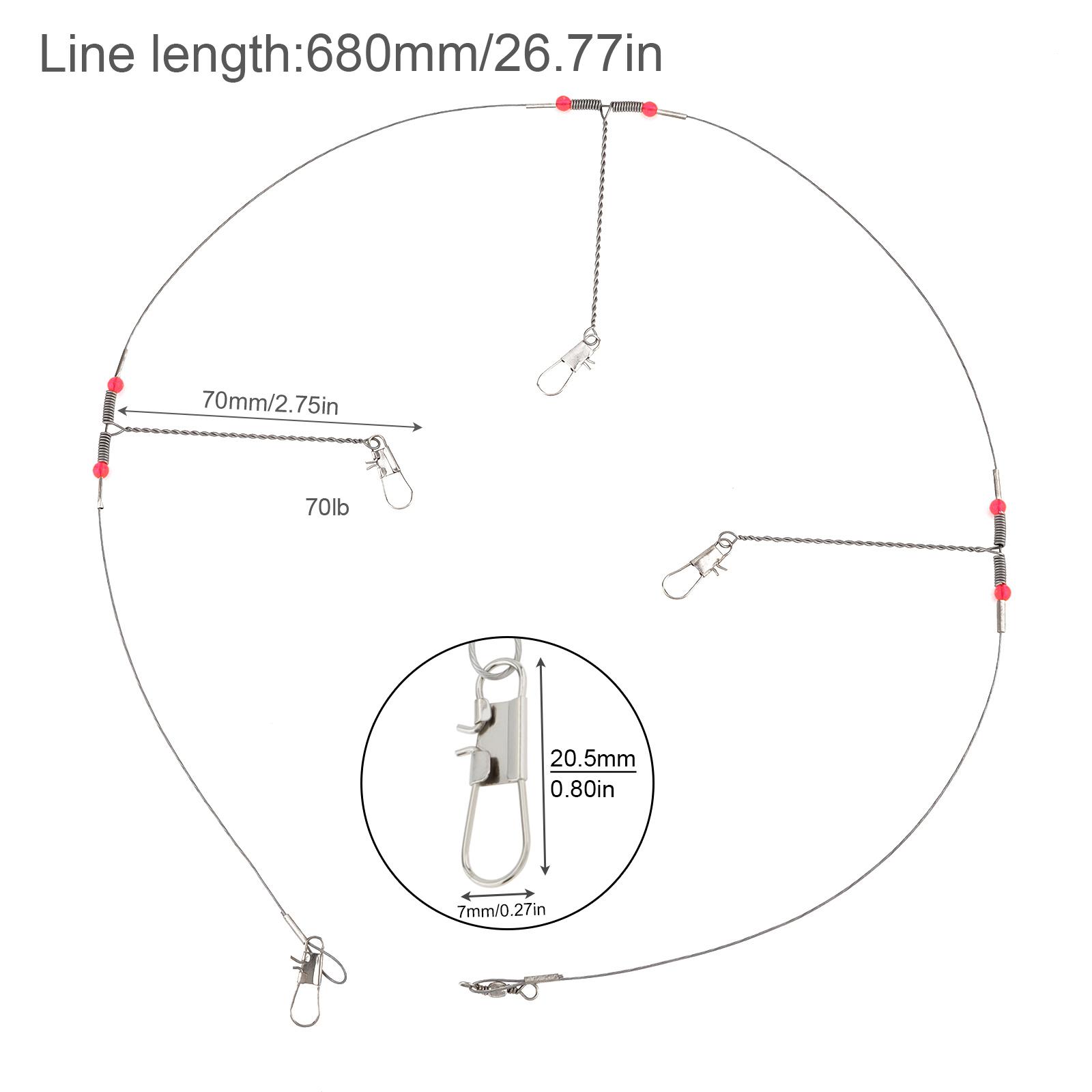 

10 шт. леска из нержавеющей стали, рыболовные поводки с вертлюжками для приманки, донные снасти для соленой воды Arm length 7cm, 3 Arms