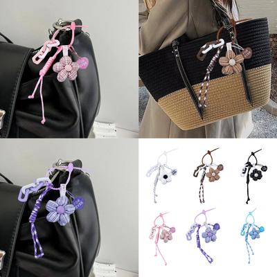 Elegant Flower Design Key Holder Bag Ornament Stylish Bag Charm Backpack Pendant Decoration For Fashionable Ladies