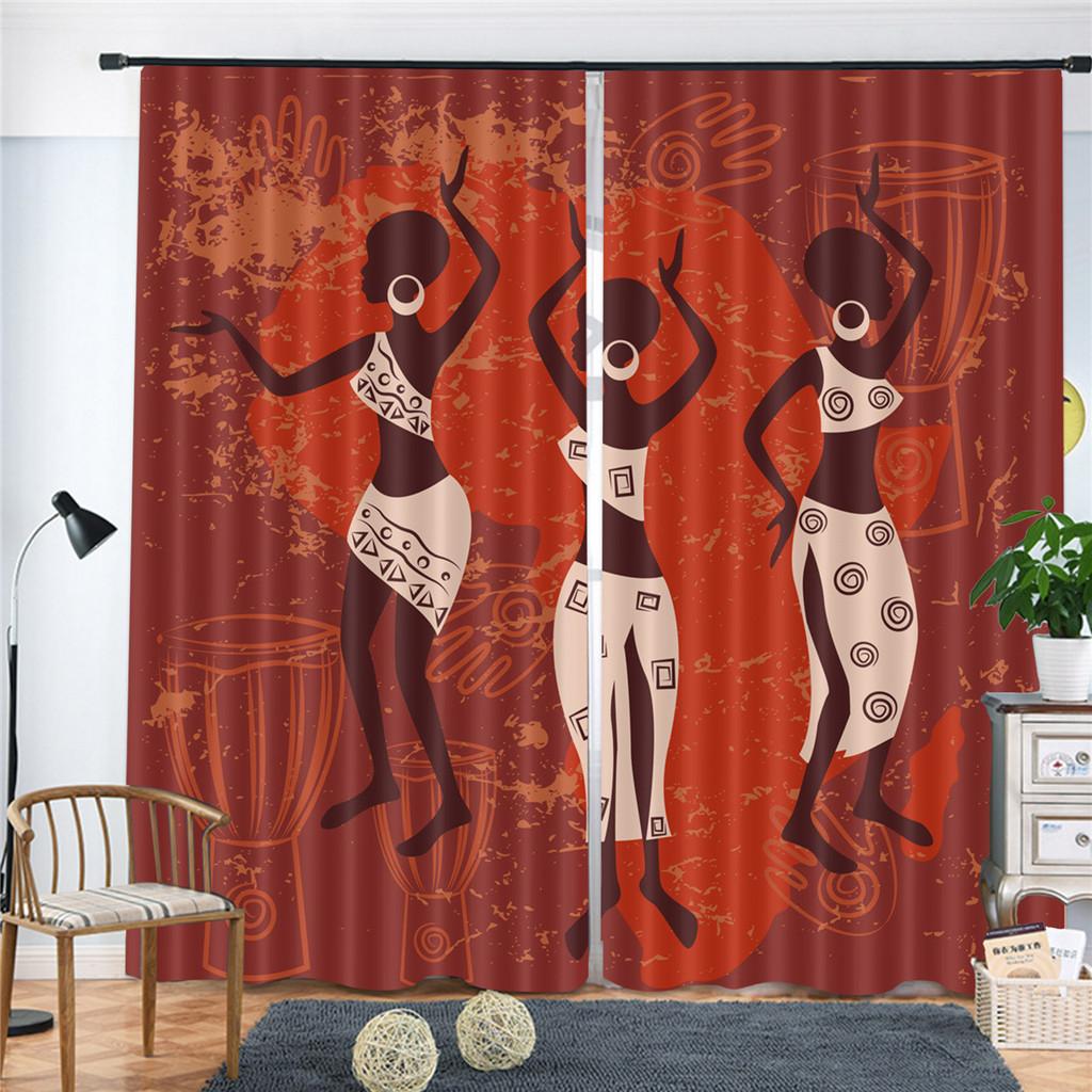 

Роскошные оконные шторы в африканском стиле для женщин, художественные оконные шторы для гостиной, уличные тканевые шторы, занавеска для домашнего декора 100W130H(CM)40x51in&Grommet Top