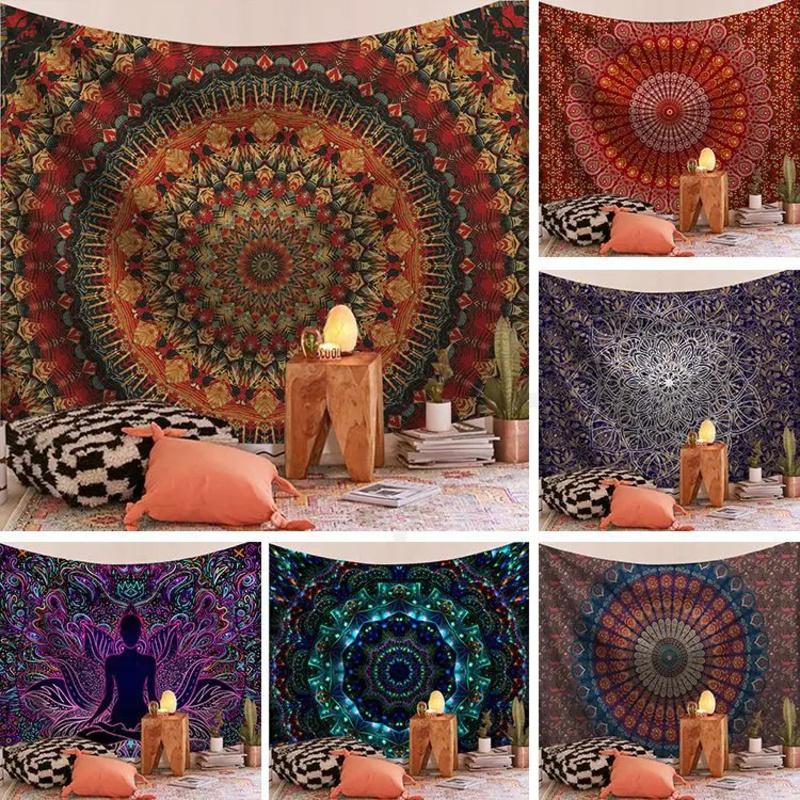 VIKAMA Vintage Ethnic Style Tapestry Elegant Printing Bohemian Style Bedroom And Living Room Decorative Tapestry