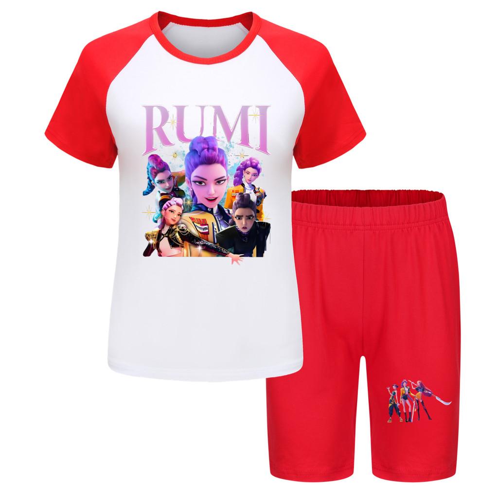 Kpop Demon Hunters Children Summer Athletic Set With Cotton Fabric For Active Kids
