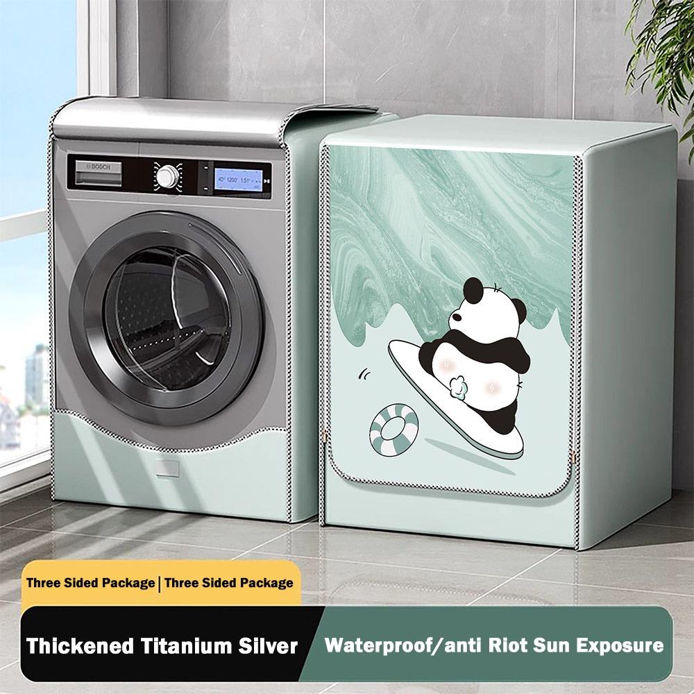 

UV Resistant Washing Machine Cover Washer Cover Cloth for Front Opening Washer Fully Automatic 10-12KG-Panda