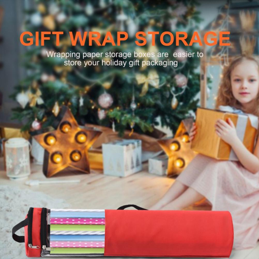 Wrapping Paper Organiser Bag Wrap Paper Storage Bag Lightweight Easy To Use PVC Professional for Christmas