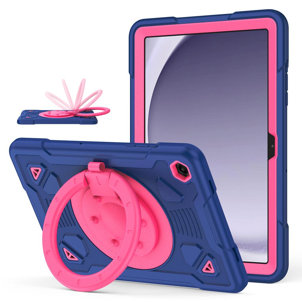 Tablet Case For Samsung Galaxy Tab A9 / Tab A11 with Hand Grip Kickstand Space Planet PC + Silicone Tablet Cover