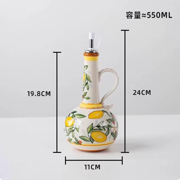 Küchenzubehör, Haushalts-Gewürzflaschen, Keramik-Öltöpfe, Essig, Olivenöl, Spender, Küchen Kochwerkzeuge, 550ml