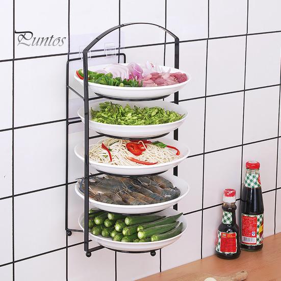 Dish Storage Rack Multi-Layer Design Large Capacity Rustproof Corrosion Resistant Kitchen Countertop Storage Holder Food Preparation Rack