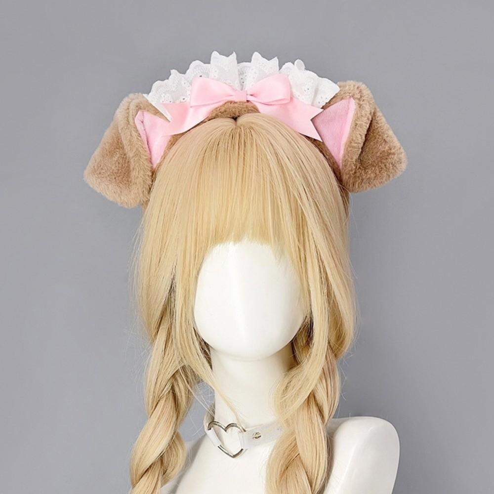 Fluffy Dog Ear Headband Lolita Cosplay Head Hoop New Hair Band  Holiday Party