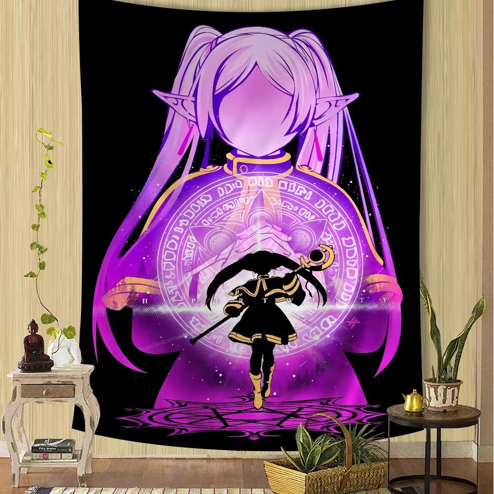 Anime Frieren Wandteppich Kunstdruck Japanischer Wandbehang Anime Wandbehang Heimdekoration