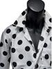 SaganStyle Traditional Polka Dot Print Long Sleeve Gothic Size YT20250001 Men's Shirt, All-Over Print, Dress, White, LL,