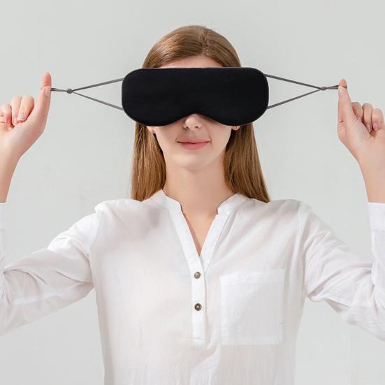 Blackout Sleep Mask with Adjustable Strap Dual-Sided Cooling Warming Fabric Eye Mask for Fatigue Relief Comfortable Eye Cover for Travel Home Office
