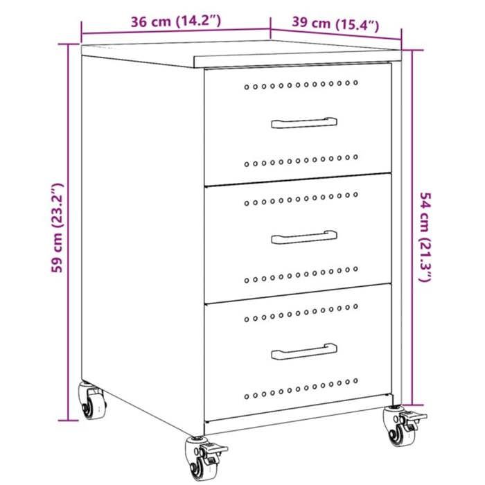 VidaXL Bedside Table Anthracite 36x39x59 Cm Steel 846730