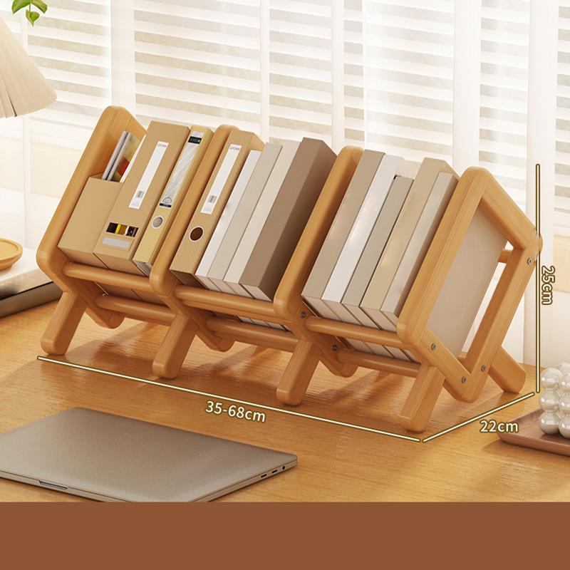 Desk Shelf Wooden Tilting Small Bookshelf Space-Saving Multifunctional Bookcase for Reading Nook Workingspace Organization