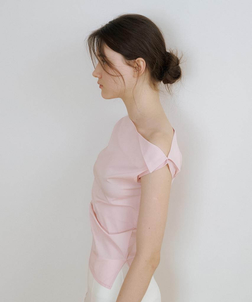 REORG Ce One Shoulder Blouse Baby Pink