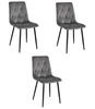 LIBRA Chair - Dark Gray Velvet / Black Legs X 3