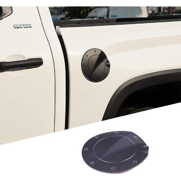 Car Gas Fuel Tank Cover Trim for Toyot@ Tundra 2022 2023 2024 Accessories, ABS Car Door Gas Cap Cover Protector Sticker (Matte Black)