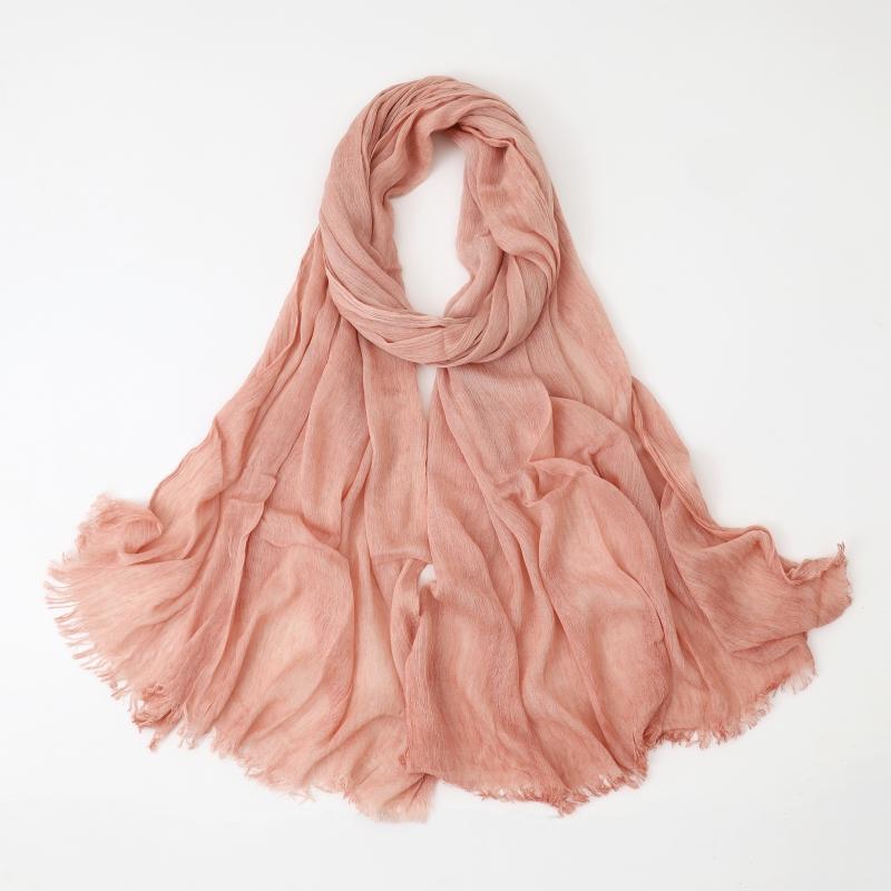 Fashion Cotton Linen Scarf Crinkle Design Hijab Middle Eastern Scarf Wrap Popular Solid Dubai Headwrap