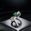 Encounter Galaxy Track Cultivate Ruby Ring Women'S Niche Creative Simple Double-Layer Emerald Star Track Index Finger Ring