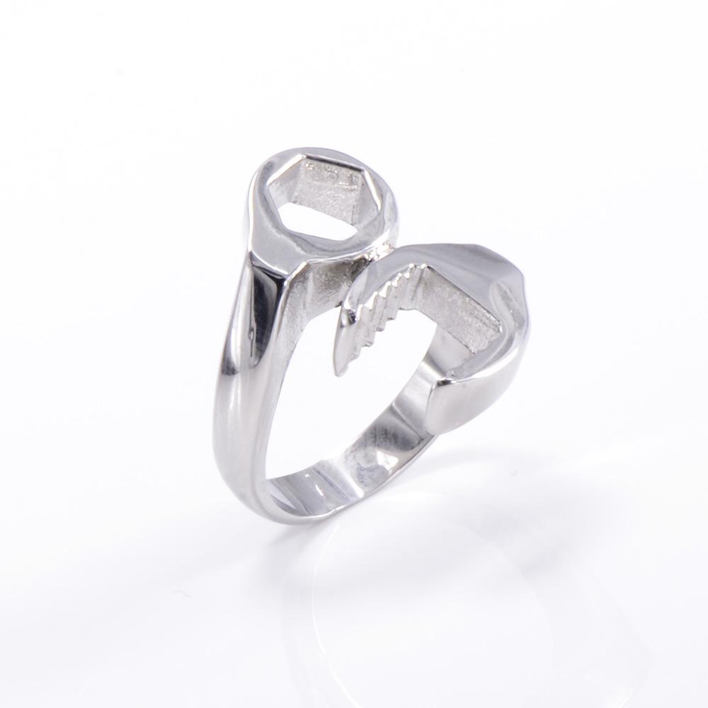 Personalized titanium steel  wrench rin open ring punk ring