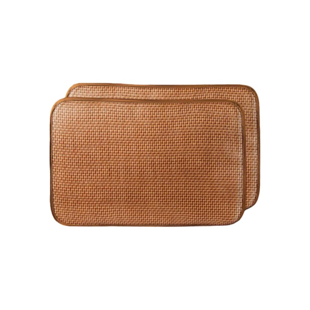 1 Pair Rattan Cooler Pillowcase Breathable Pillow Protecter Summer Cool Pillow Cover Dormitories