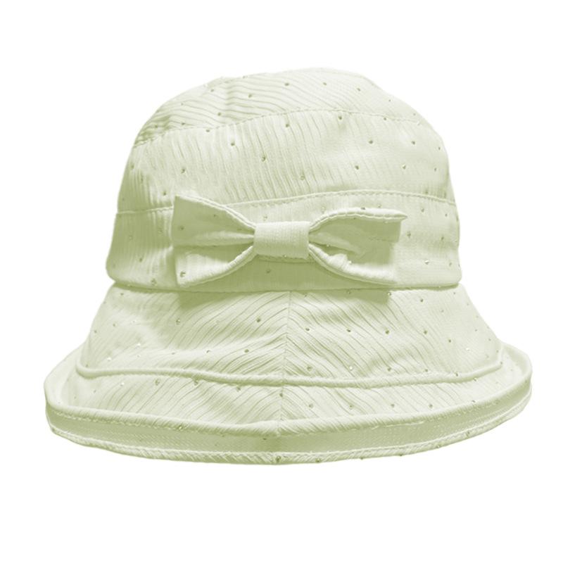 Women’s Summer Bow Fisherman’s Hat Lightweight, Sun-Protective Hat with Rhinestones – Versatile for Any Occasion
