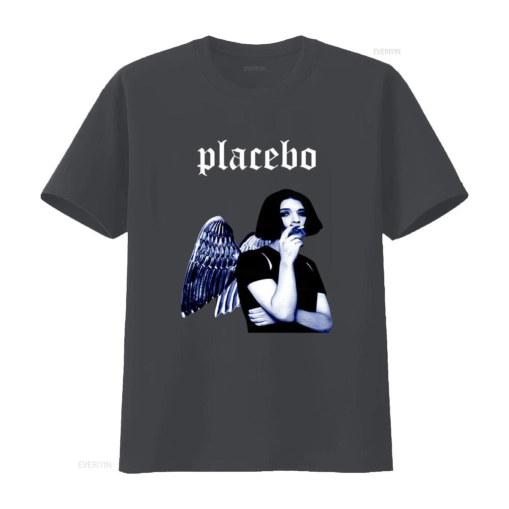 New Placebo Rock Band T Shirt for Fans with Angel Wings Print S 5XL BI04123 Vintage Washed Fashion Graphic Designer Clothes