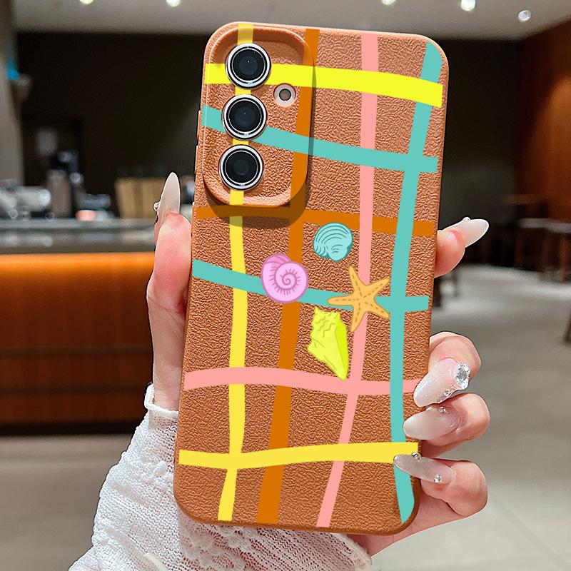 Sommer Meeres-Thema Handyhülle Für Samsung S26 S25 S24 Ultra S23 S22 S21 FE A15 A16 A17 A35 A36 A37 A54 A55 A56 A57 5G Lederstruktur Weiche Hülle